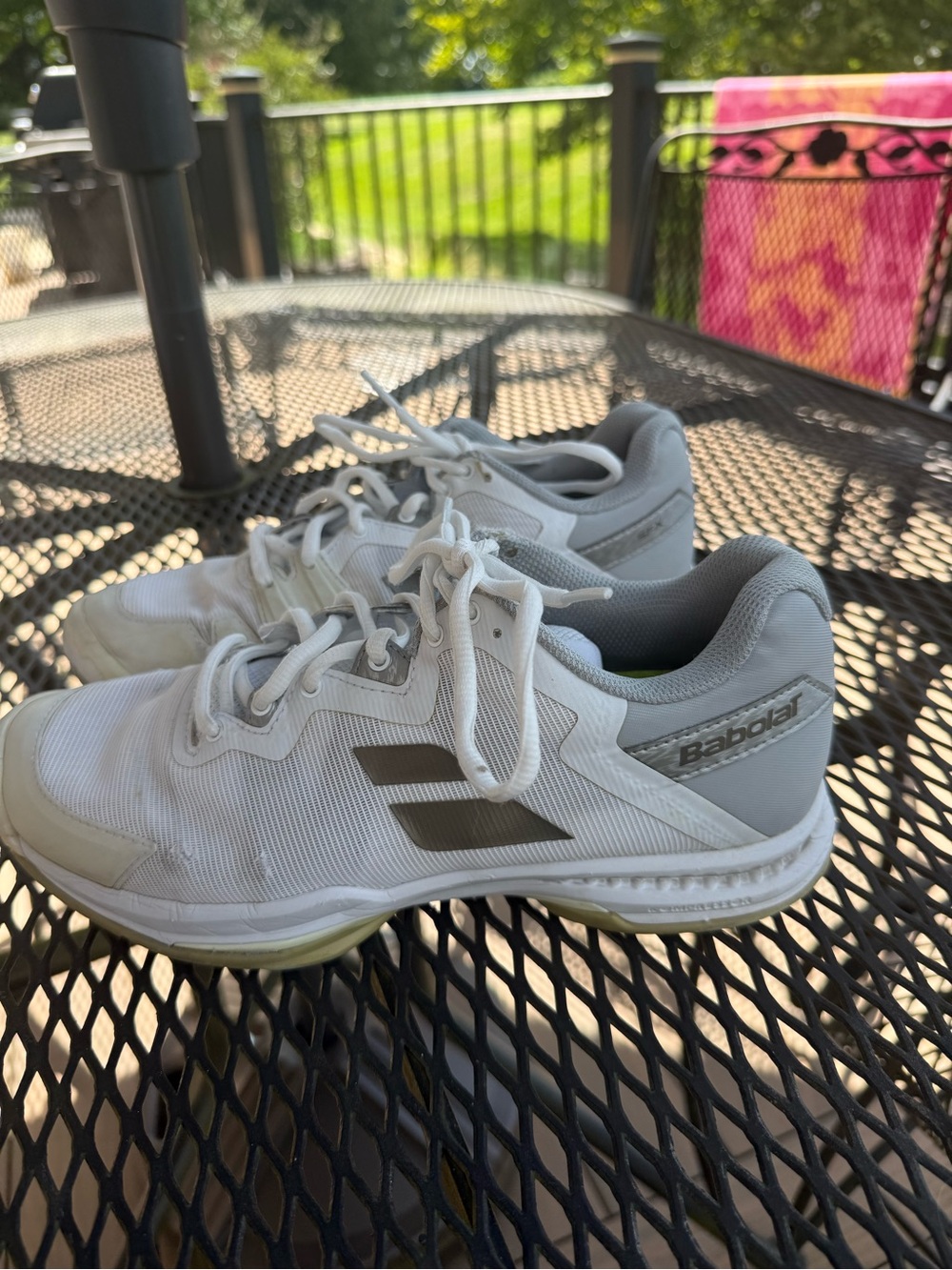 Babolat Women's White and Gray Athletic Tennis Shoes